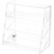 Plymor Clear Acrylic Locking Display Case with Slanted Front and Sliding Back, 3 Angled Shelves